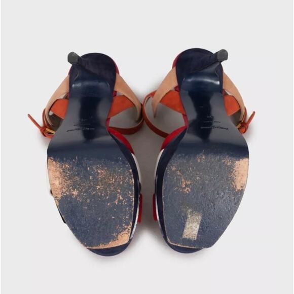 Saint Laurent Two-Tone Suede Sandals - Size 38 - Picture 5 of 5